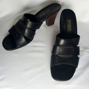 Paul Green Deidra Black Leather Mule